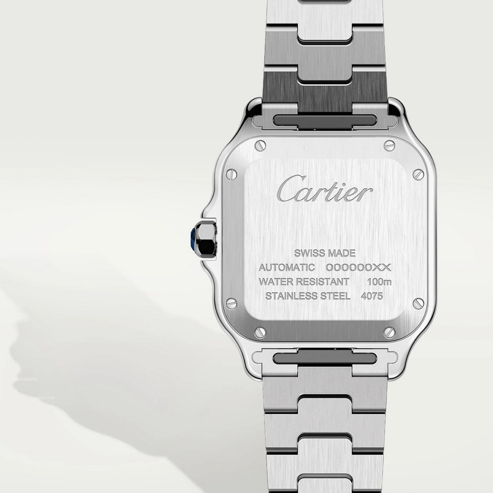 Đồng Hồ Cartier Santos De Cartier Medium Watch Nam Xám Trắng